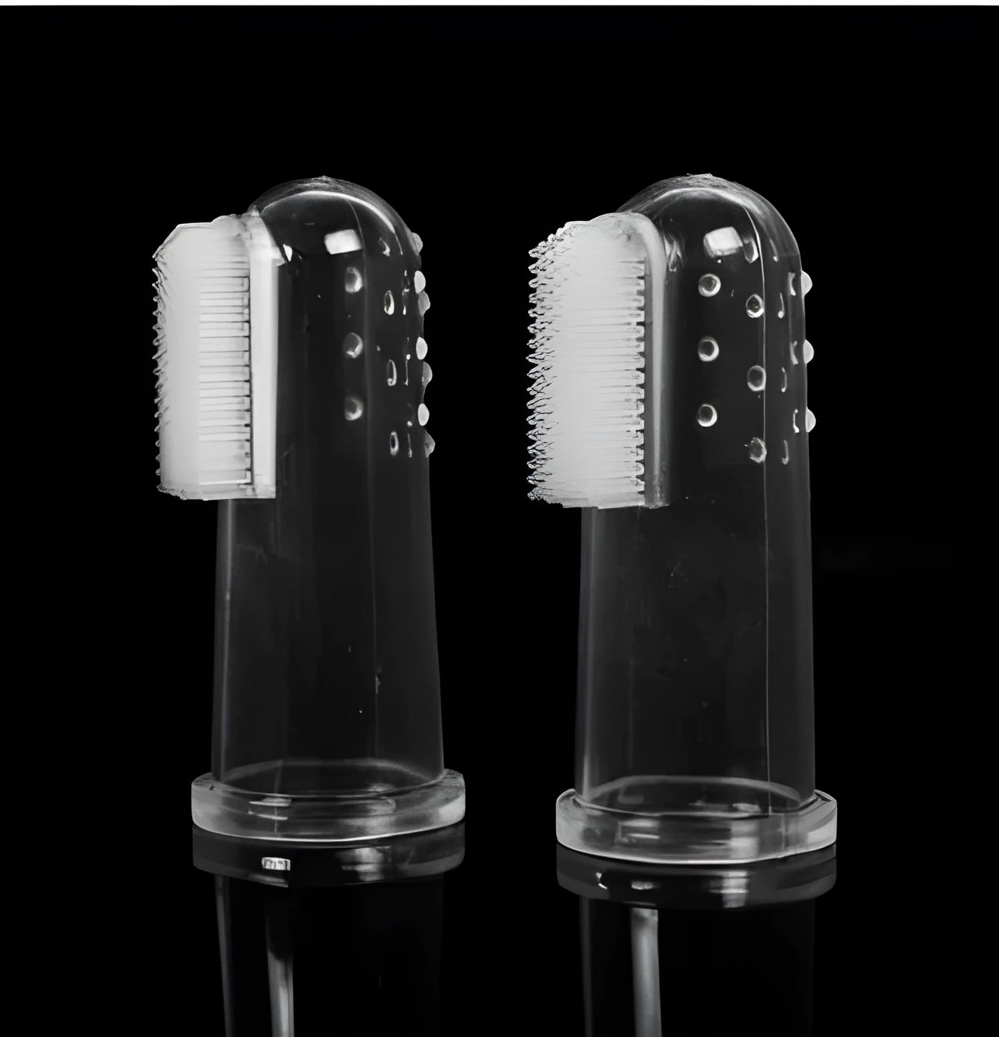 Round-headed silicone finger toothbrush with soft bristles for cleaning baby's mouth