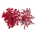 Fully insulated male and female spring terminals for 10-12AWG wire in red and yellow 50 pairs