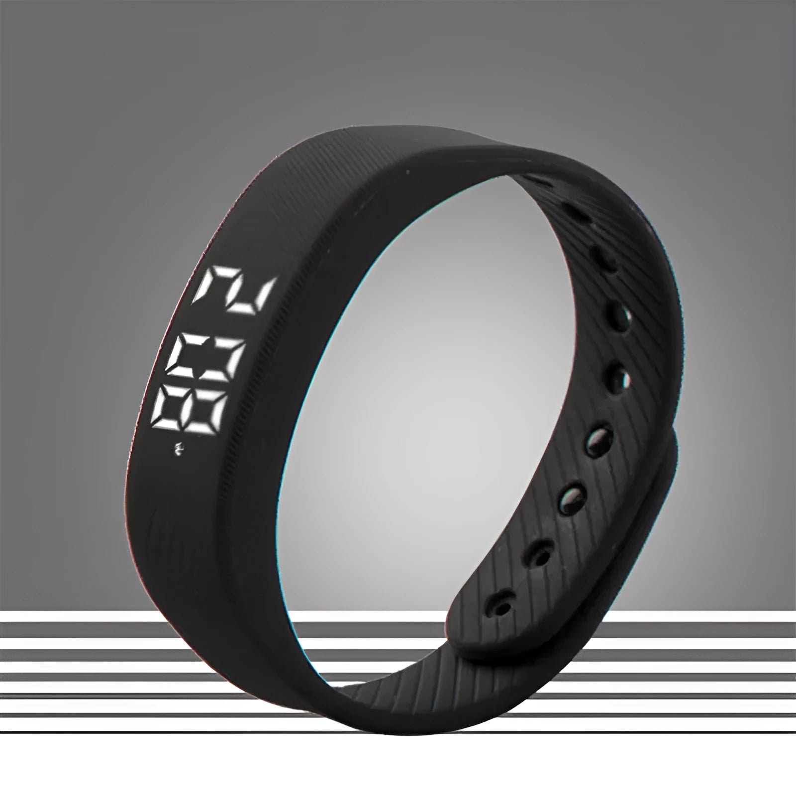 3D smart sports pedometer bracelet with 1.8 inch screen on a wrist, food grade silicone band in rose red
