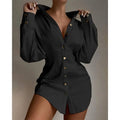 Women's art retro shirt with a waist-control fastener decoration in matel silk and cashmere fabric.