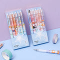 Six constellation-themed press gel pens with zodiac designs and 0.5mm tips