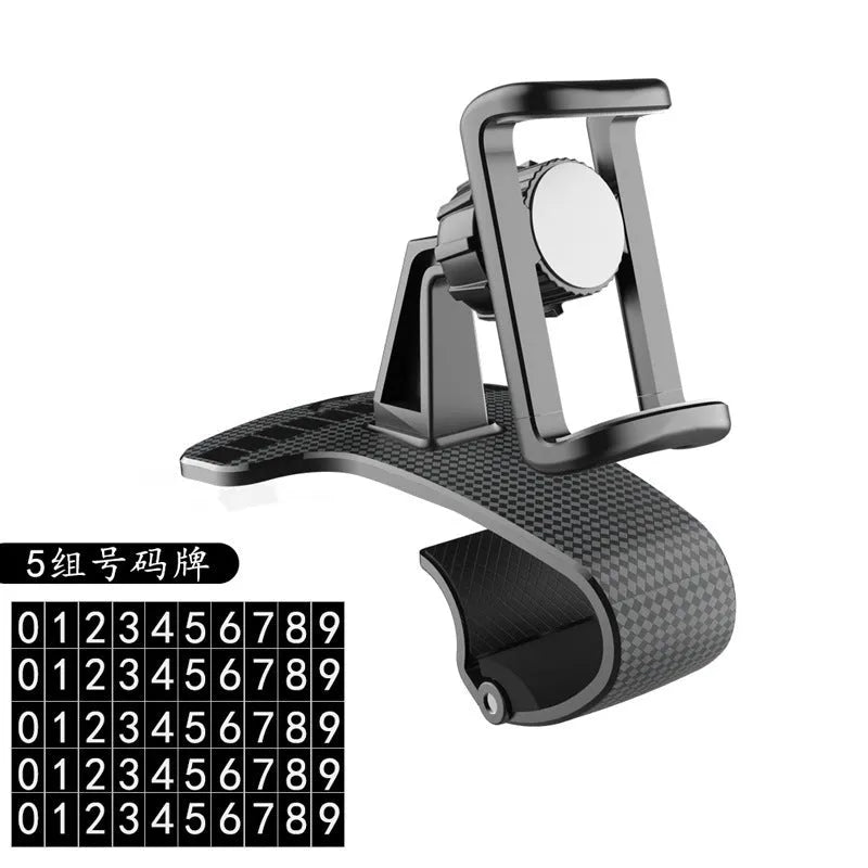 Black adjustable 360-degree rotating car phone stand for smartphones