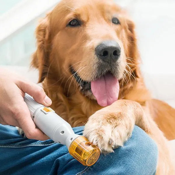 Grey plastic electric nail grinder for cats and dogs with On/Off switch