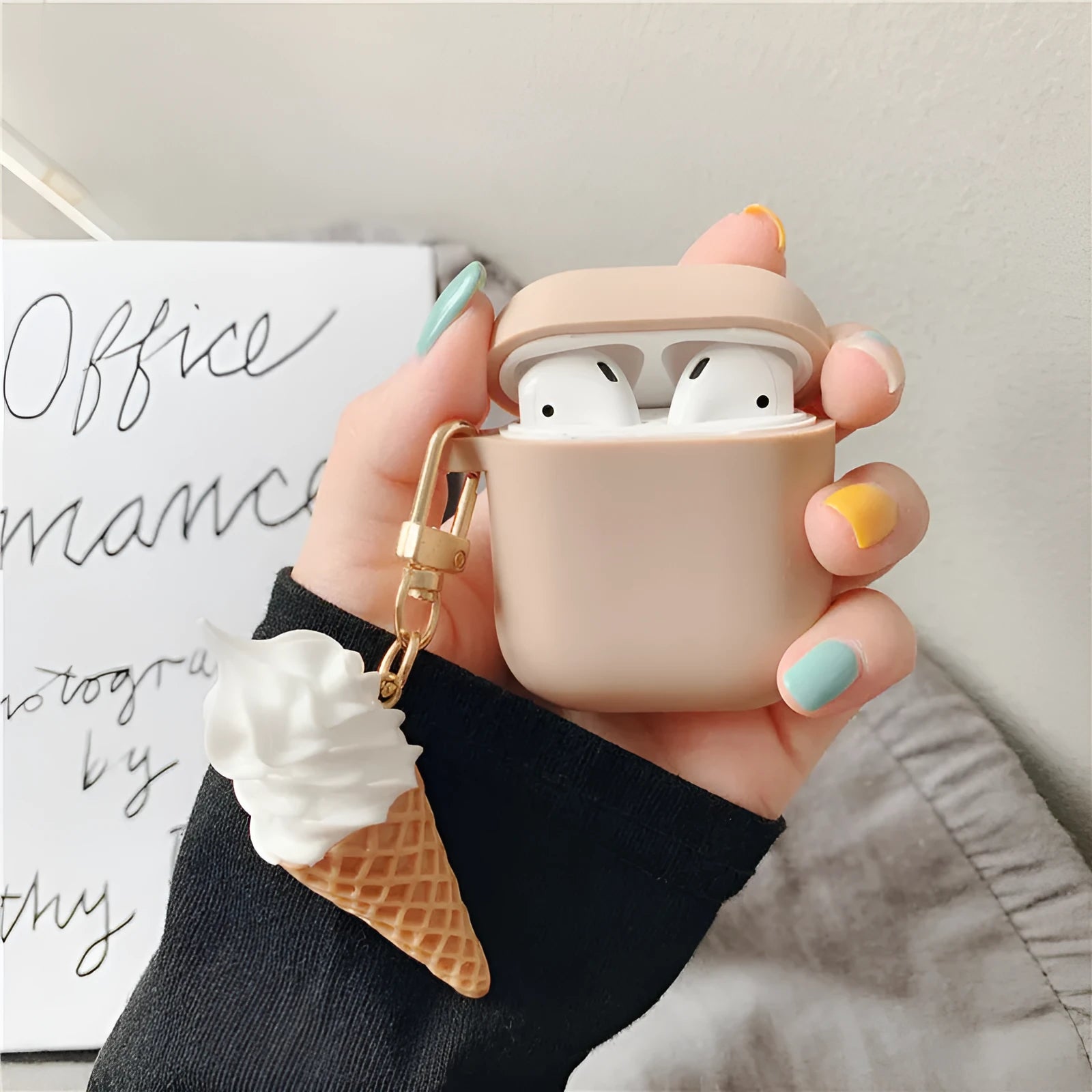 Cylinder ice cream design silicone case for Apple AirPods 2 wireless Bluetooth headphones