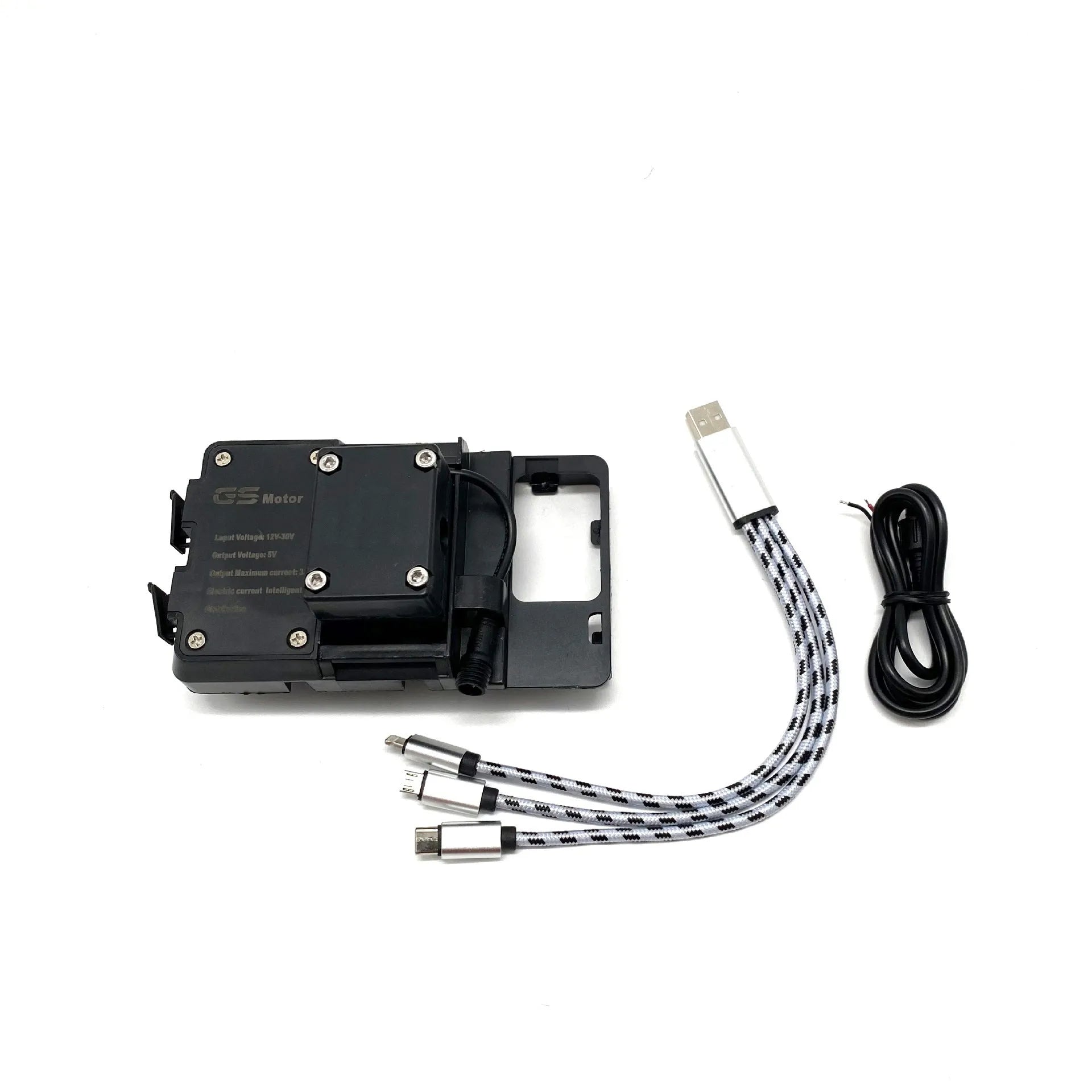 Black ABS plastic motorcycle navigation bracket for BMW R1200GS and R1250GS bikes