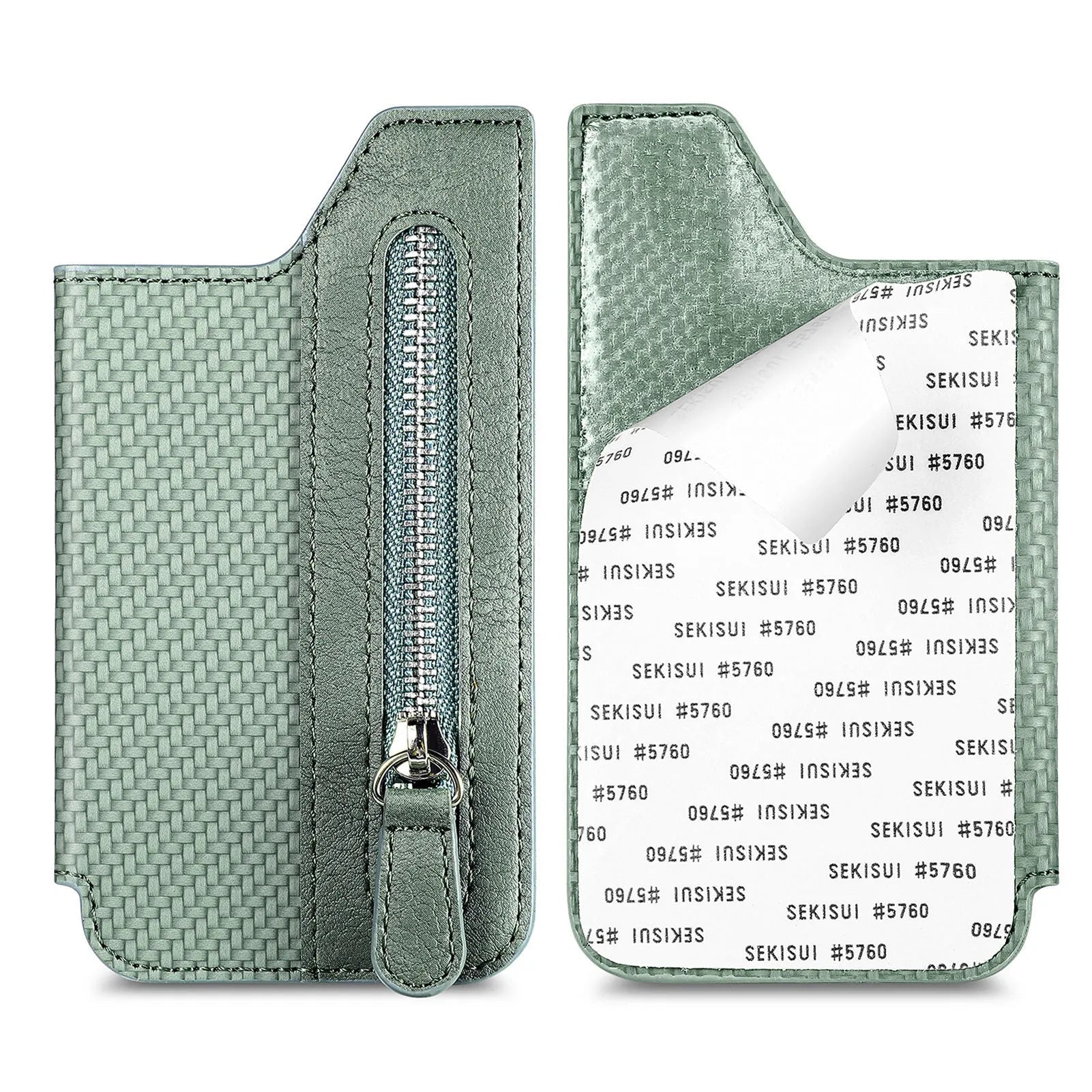 All-inclusive phone case with transparent TPU lens, PU card holder, and striped pattern for iPhone 13 Pro