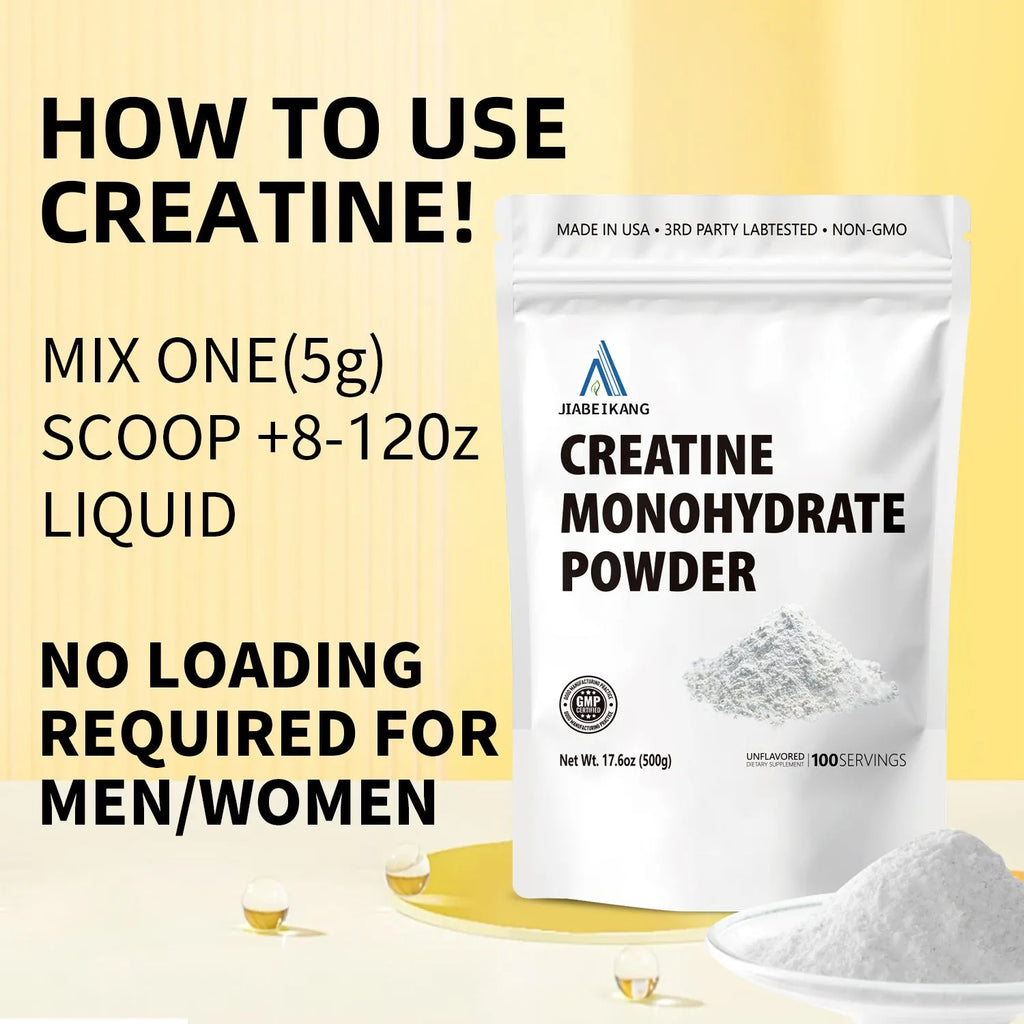Creatine monohydrate powder 500g bag pre-workout supplement for muscle building and energy boost