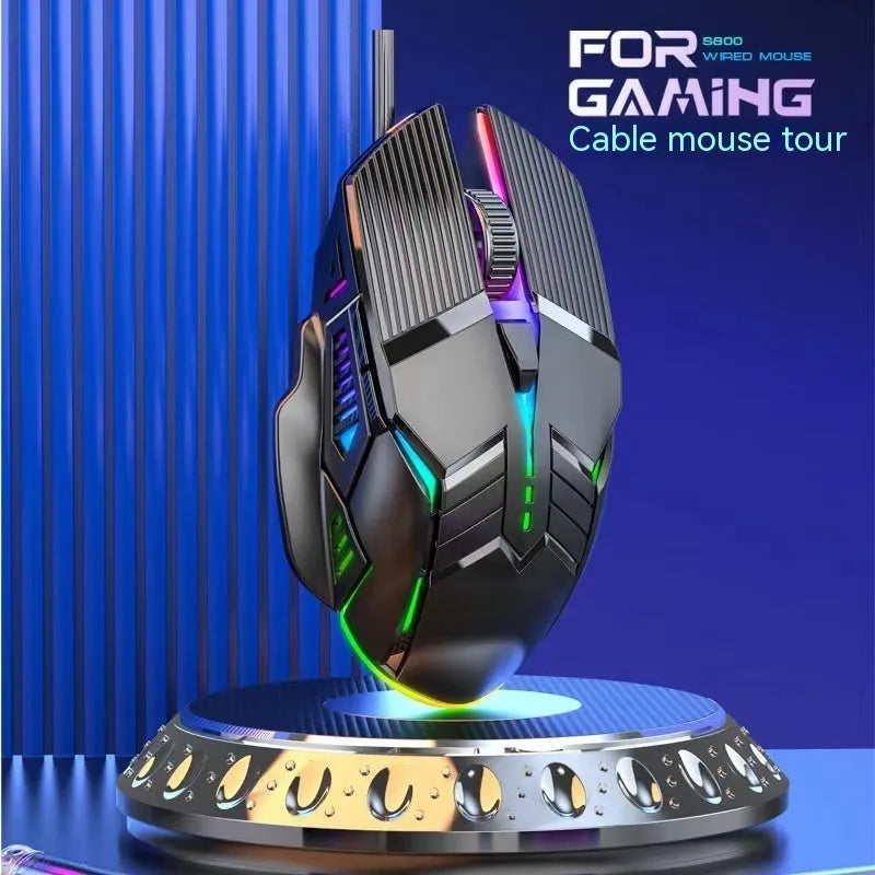 6D wired USB mouse in black, white, or pink, mute or audio version, 1.5m cable, 131x76x38mm