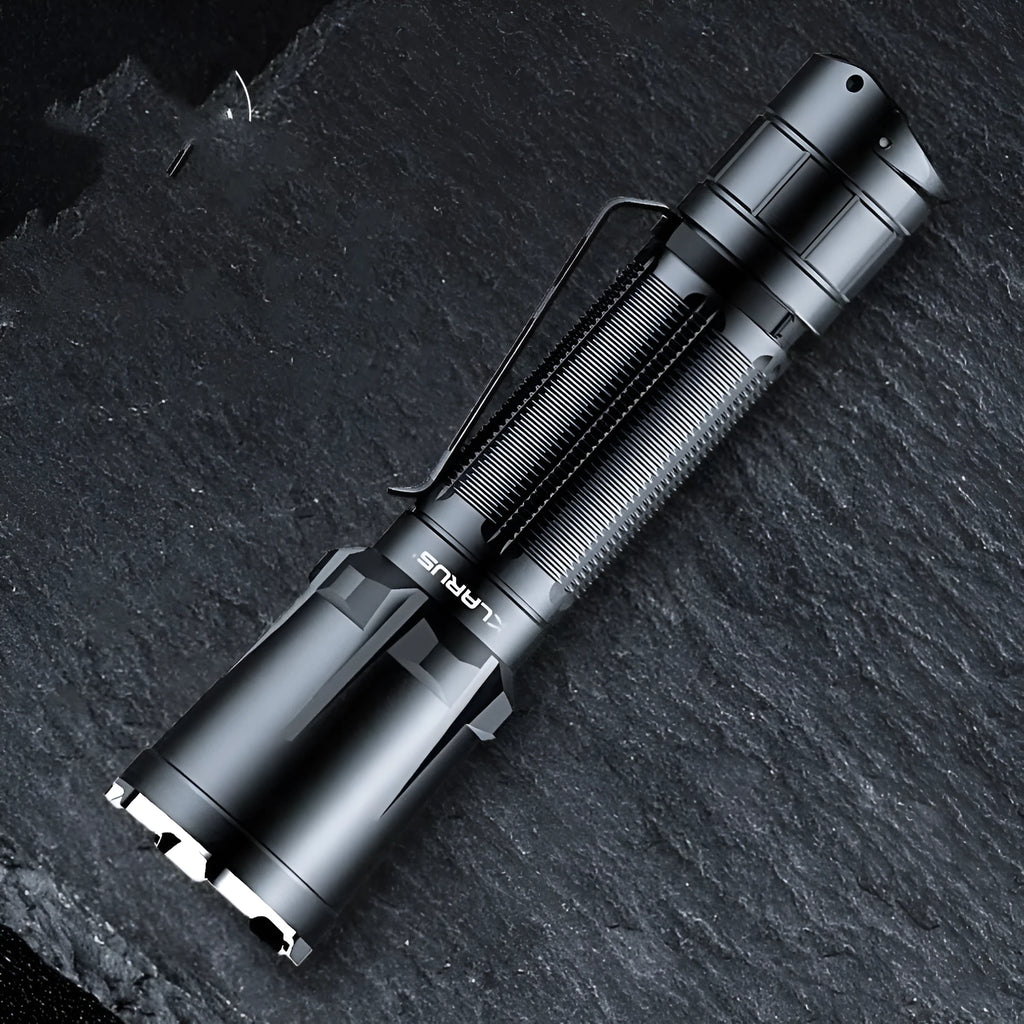 Black tactical flashlight XT11GT PRO with aluminium alloy body and accessories
