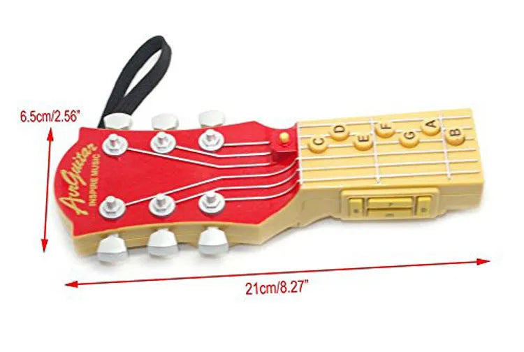 Infrared air guitar with seven chord buttons and tilt sensor in red, 21cm long