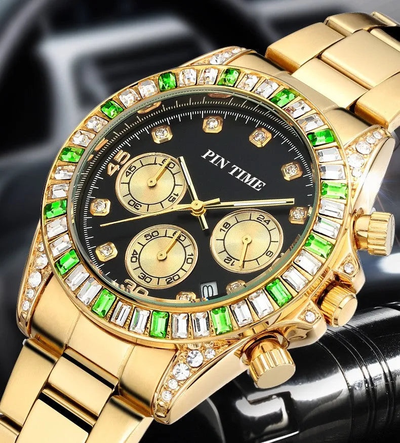 Fashion steel band watch with genuine leather strap, 37mm dial, 30M waterproof, available in 11 colours