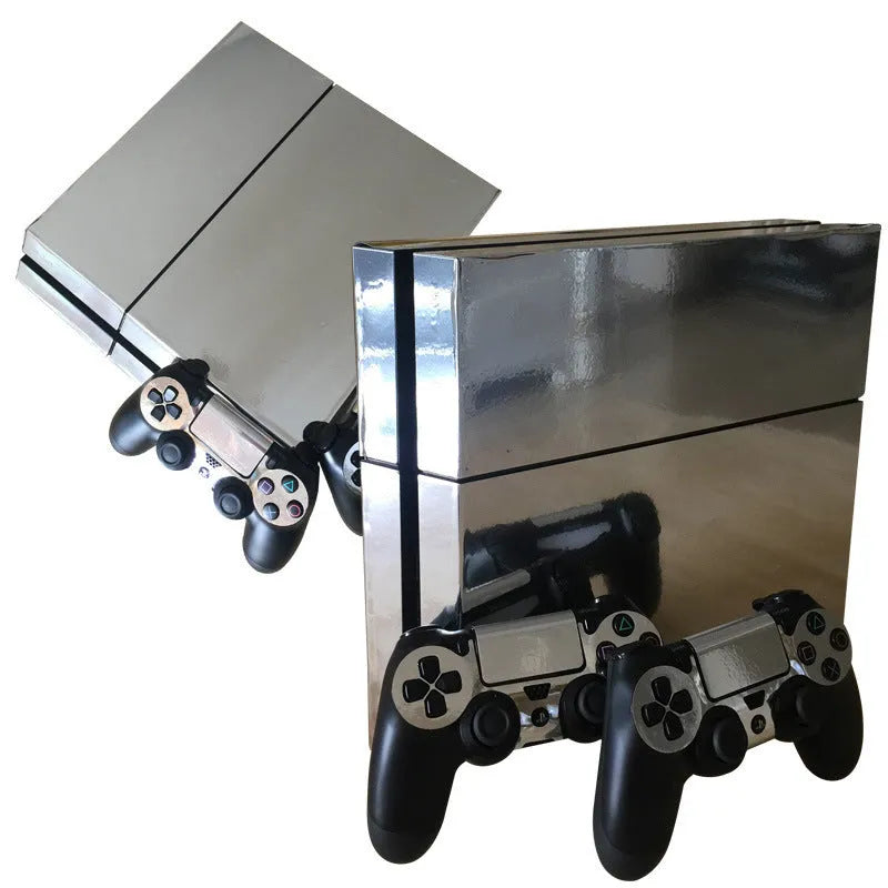PS4 gold plating protective film in six colour options showing matte finish and transparent protective layer