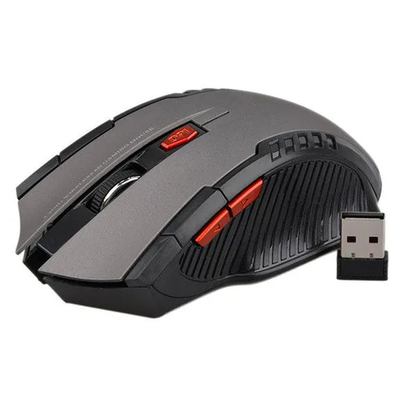 Wireless mouse with 1600 DPI resolution and 2.4GHz USB receiver in black