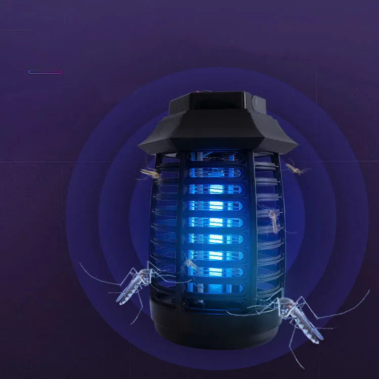 Black aromatherapy mosquito lamp for insect control with UV light tube.