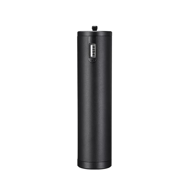 Black aluminium alloy power bank handle showing its size and integrated carry handle.