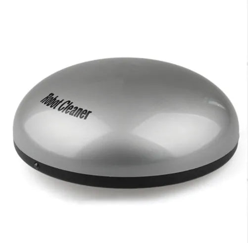 Silver automatic sweeping robot with compact 18cm by 18cm dimensions for floor cleaning