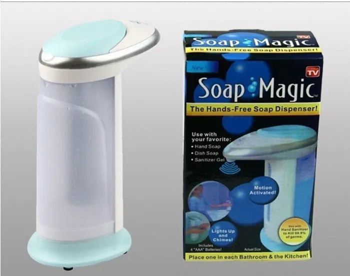 Black automatic liquid soap dispenser with infrared sensor and 400ml capacity