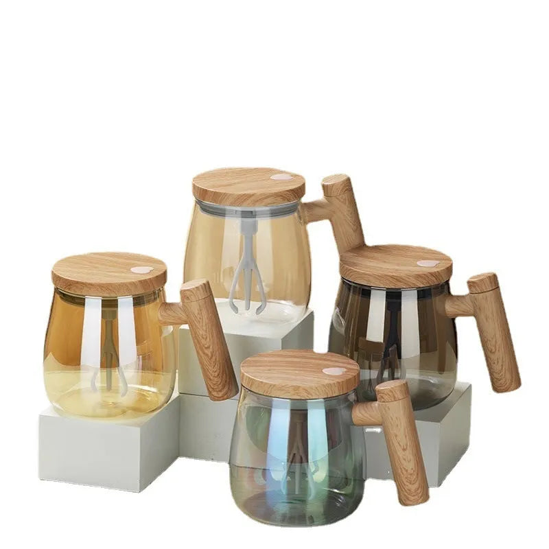 400ml electric self-stirring coffee mug with borosilicate glass construction in champagne gold colour