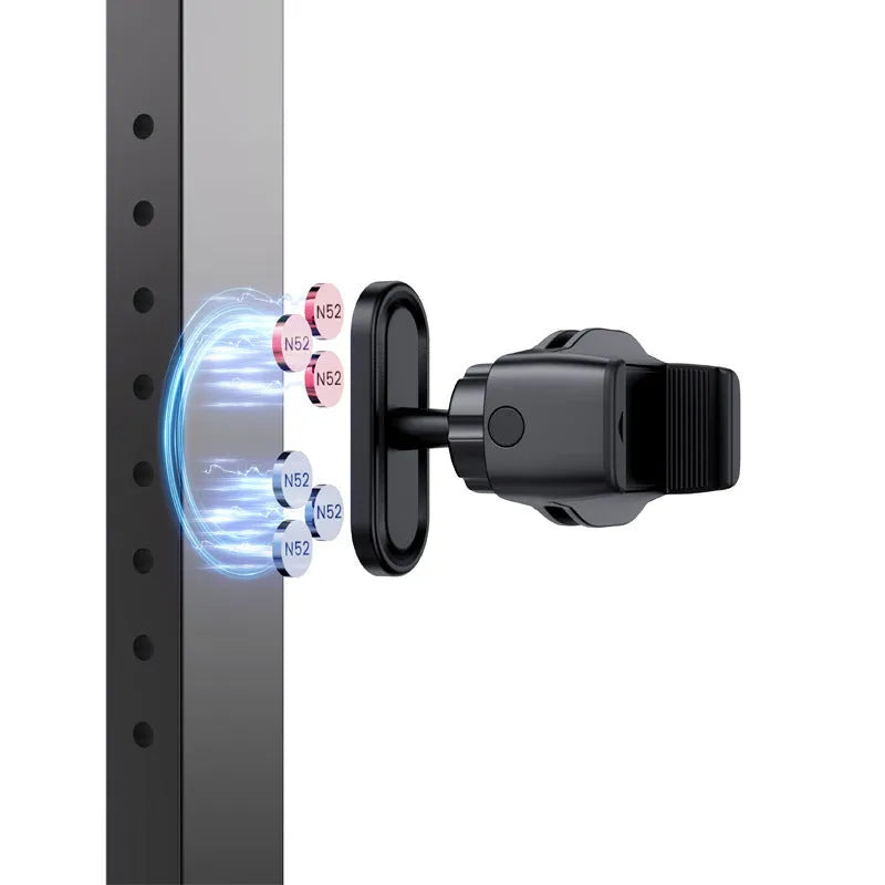 Double-sided magnetic photography bracket with universal plastic clip for camera mounting