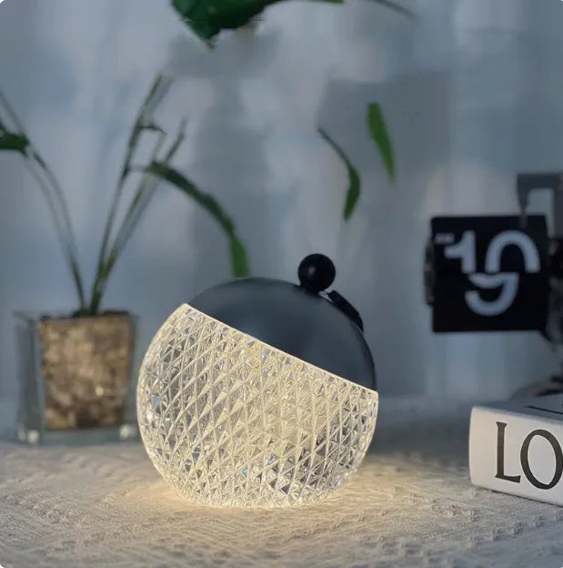 Modern minimalist desk lamp with dimmable LED lighting and aluminium acrylic construction