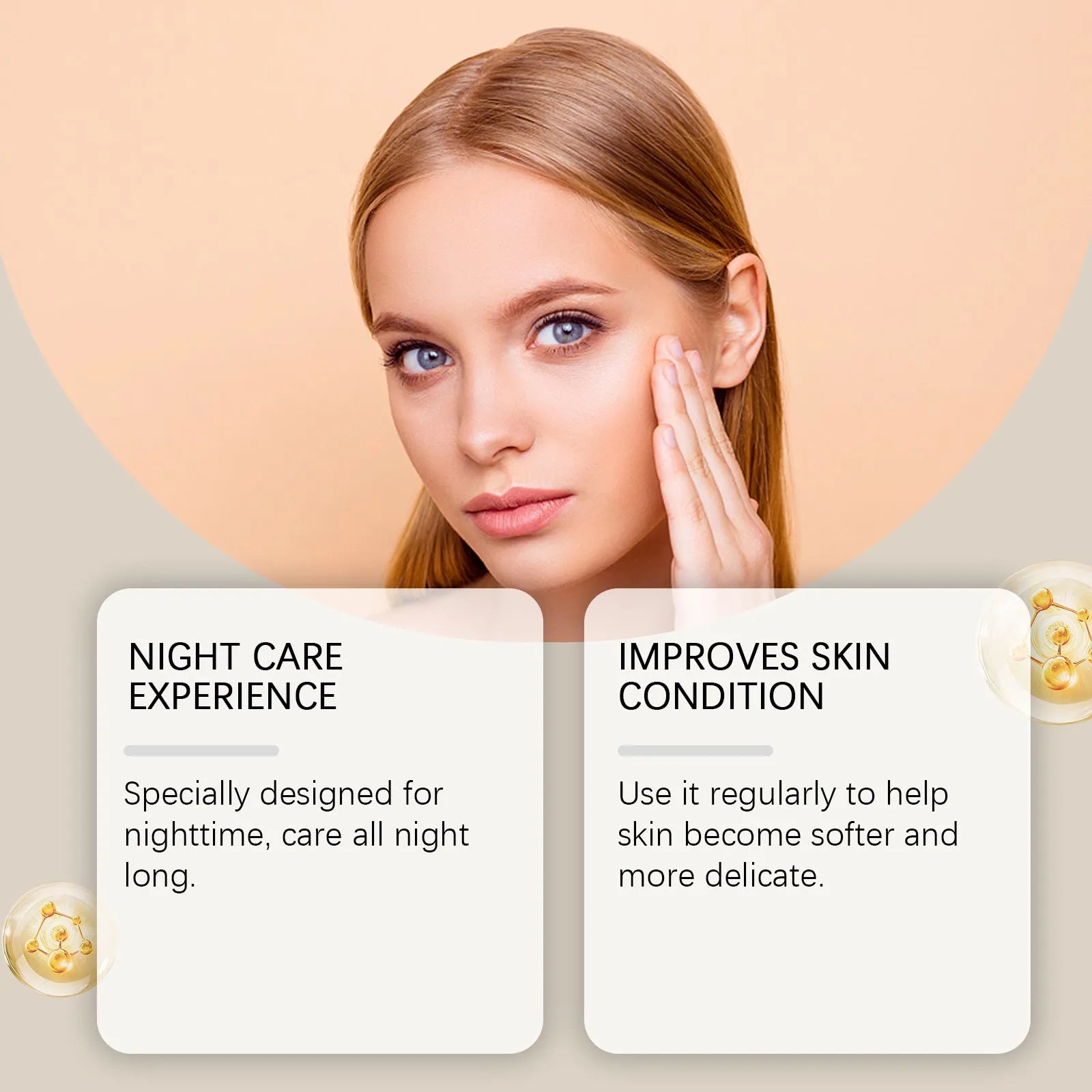 Single-use moisturising and skin lightening facial mask pad measuring 5.1 by 3.9 cm.