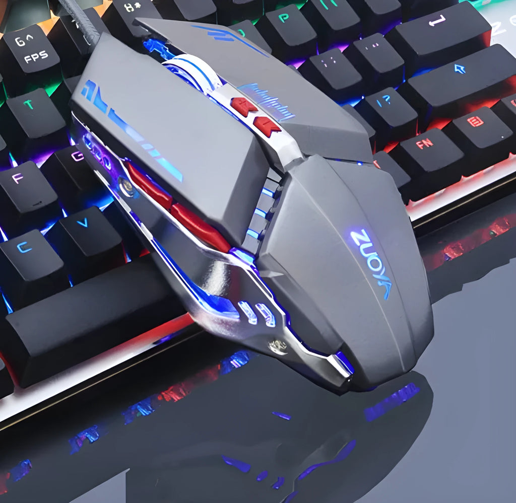 Silent wired gaming mouse with 6 buttons, scroll wheel, optical sensor and 3200 DPI, MMR2 MMR4 white or black