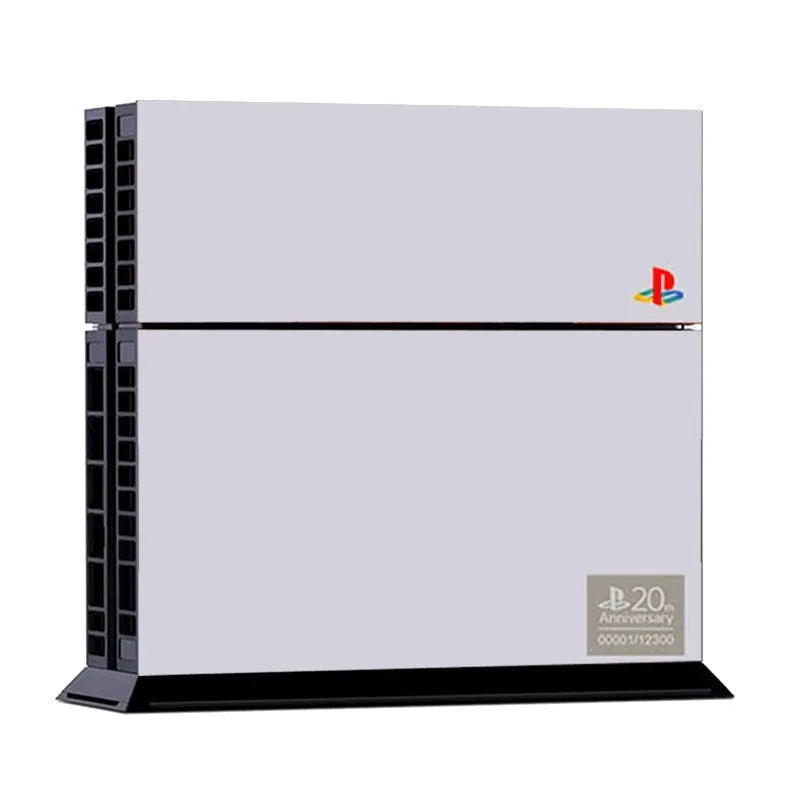 PS4 console and controller covered with creative vinyl protective film skin stickers