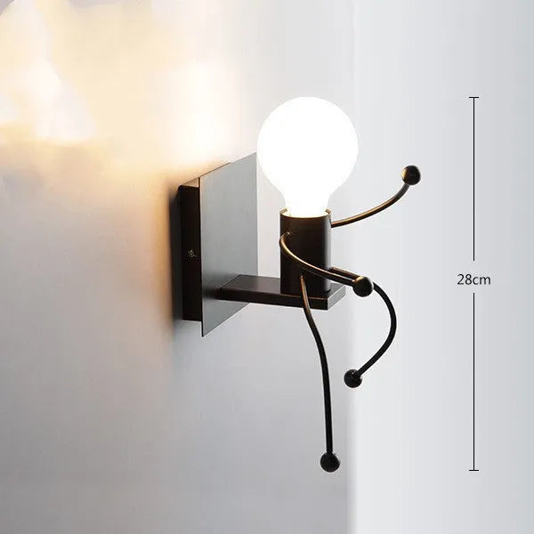 Modern LED desk lamp with black iron shade, 250mm tall, on wooden desk