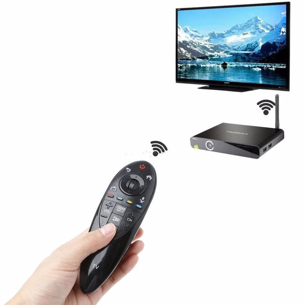 Black LG television replacement remote control for AN-MR500 models on a white background.