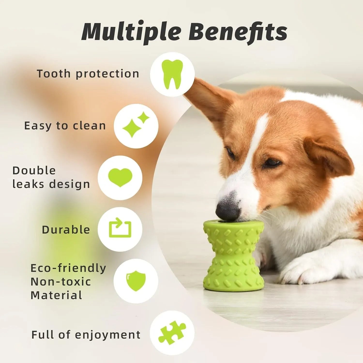 Blue natural rubber hollow bone dog toy with treat leakage holes for aggressive chewers.