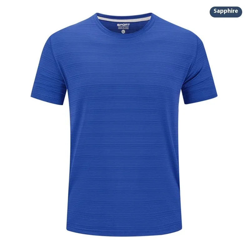 Crystal Silk quick-drying round neck T-shirt in multiple solid colours with Asian sizing
