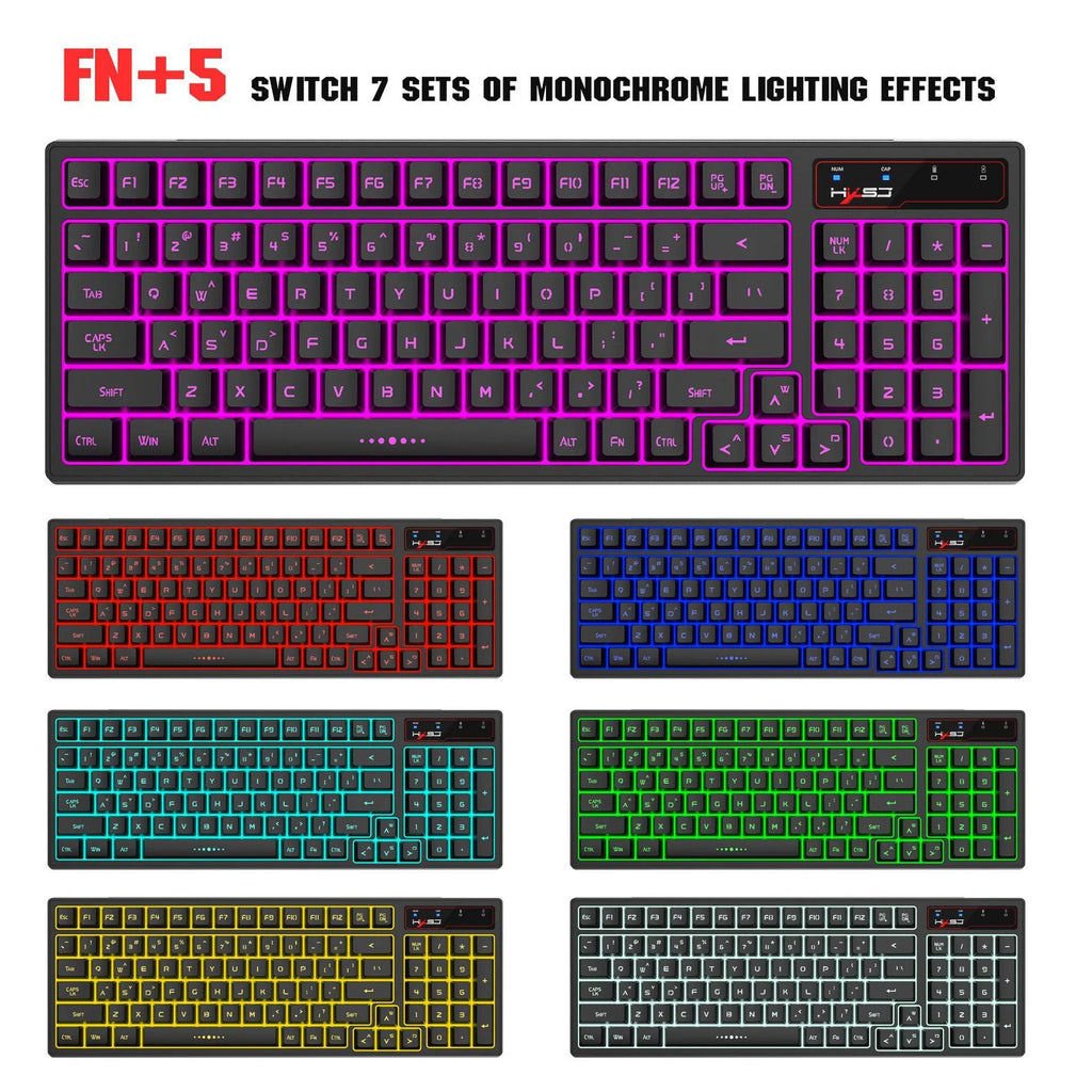 L99 wireless rechargeable 2.4G keyboard and mouse film set with RGB glow and Type-C charging