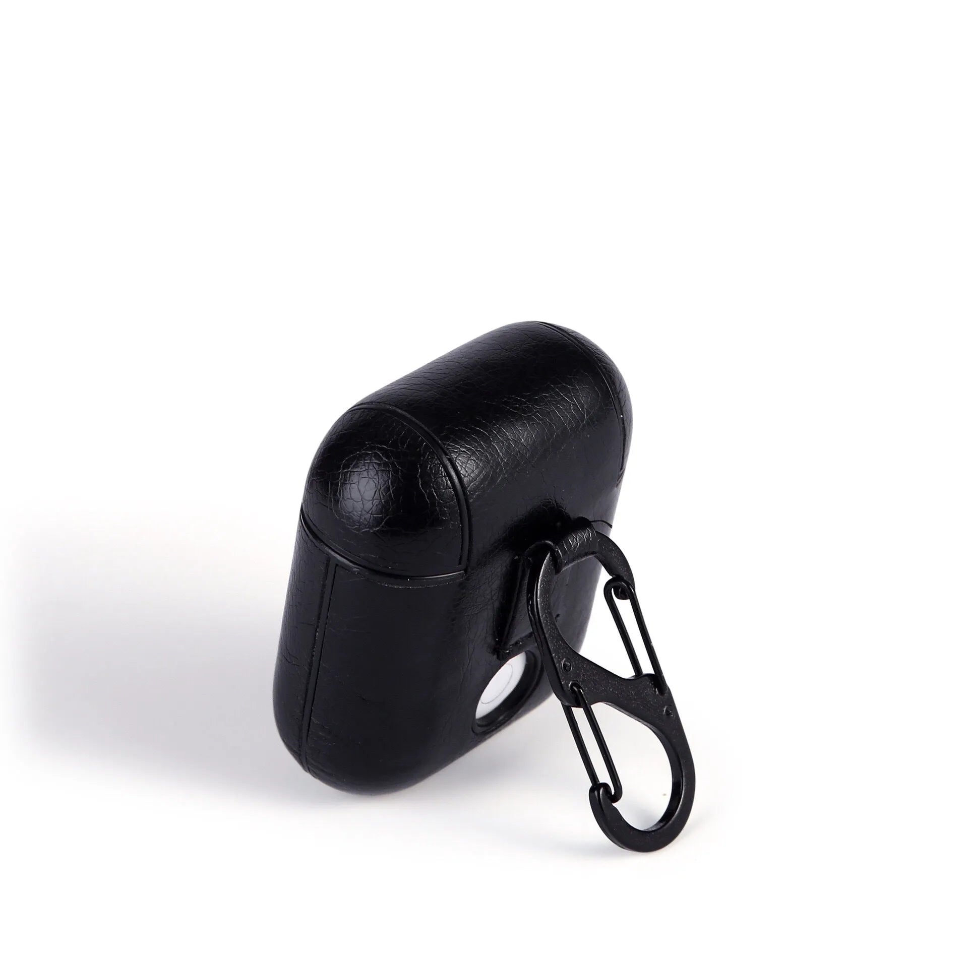 Genuine leather protective case for Apple AirPods charging case in black, brown, light brown, and red.