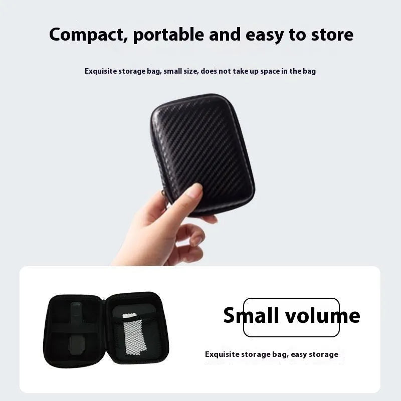 Black mobile phone rear camera self-timer mirror clip with plastic and glass construction, shown attached to a phone.