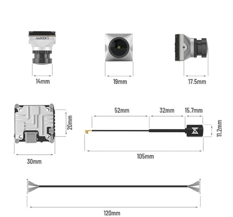 Caddx ADAPTS DJI FPV digital transmission machine with silver housing and Polar Vista module