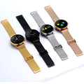 K88H smart watch showing time on its 1.3-inch IPS screen, available in black, gold, rose gold, and silver.