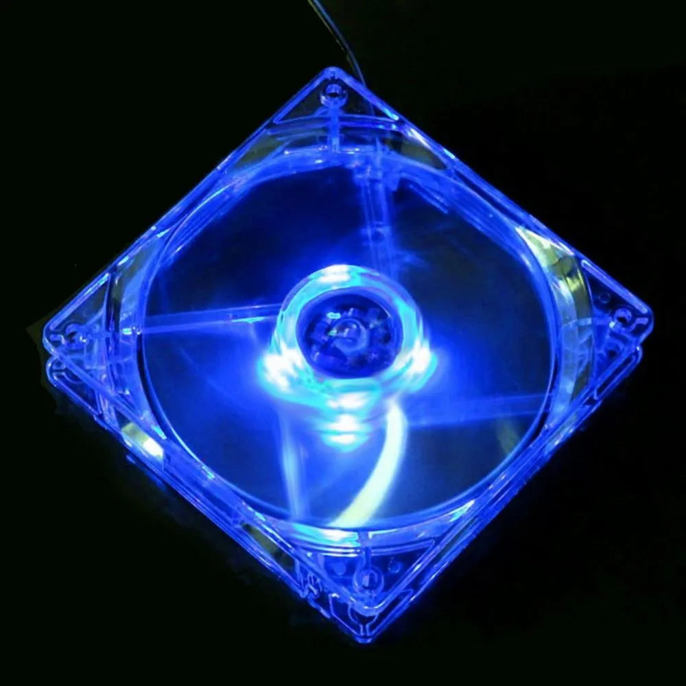 120mm blue LED PC cooling fan with 4-pin connector and 30cm cable