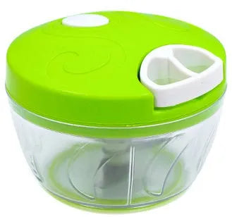 Green manual food chopper with stainless steel blades and 500ml capacity