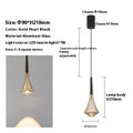 Modern adjustable Nordic bedroom bedside chandelier in shiny black gold finish with lifting design