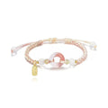 National style DIY woven watch band couple bracelet with peach blossom pattern in black, green, or pink colour options