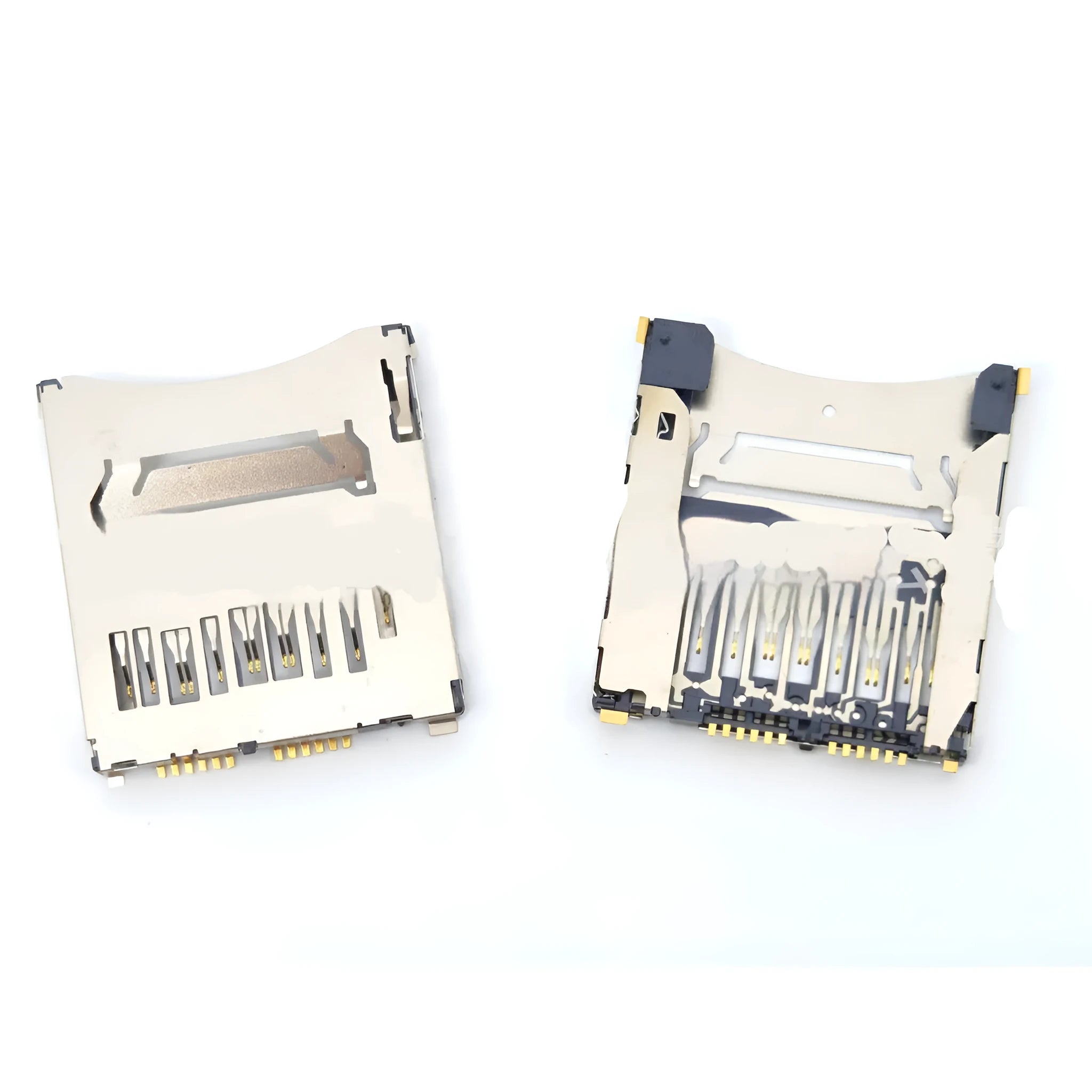 Alloy camera memory card slot replacement component showing high foot and low foot profile options
