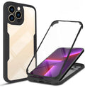 360 Qicai translucent TPU protective phone case covering front edges and back of iPhone