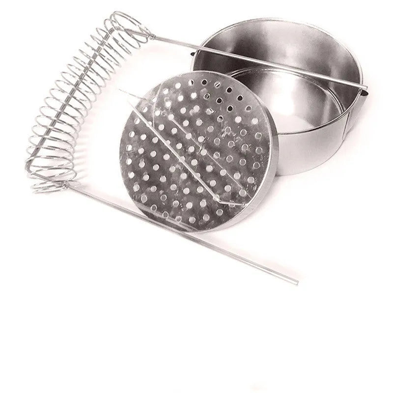 Silver stainless steel oil painting pen washer with spring brush clamp and leak-proof plug for brush cleaning