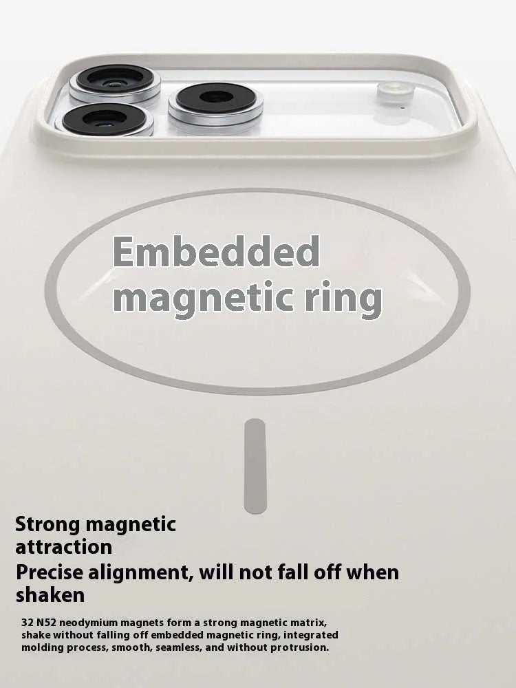Frosted matte magnetic protective case for iPhone 17 Pro Max in Black and Peak Rock colours.