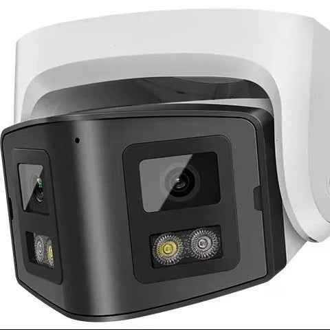 4MP dual-lens panoramic IP security camera with POE connectivity and IP66 waterproof rating