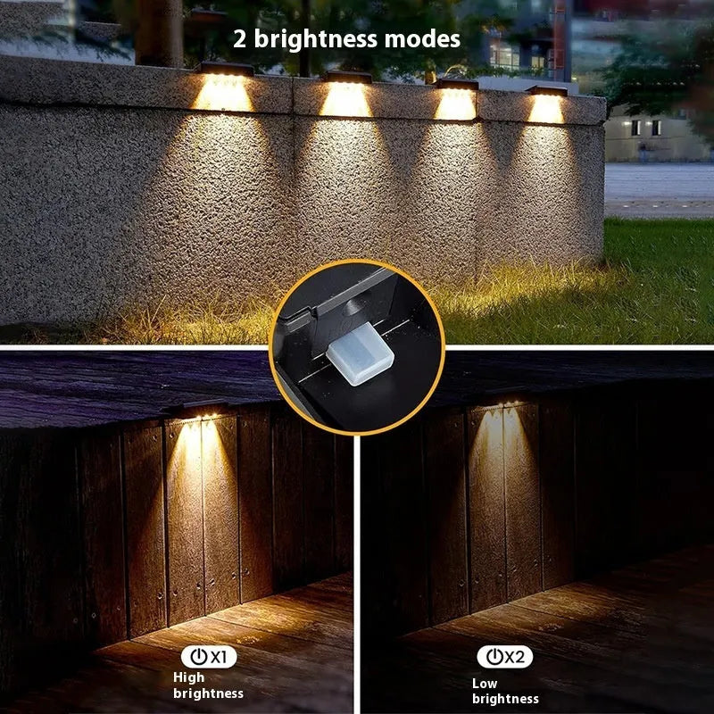 R200tws solar outdoor automatic induction lamp 1.2W warm light plastic build 2 pack