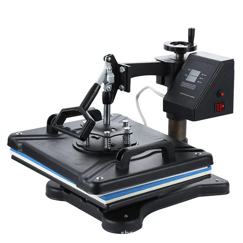 Black thermal transfer machine for T-shirt and tablet printing with 70x70x35cm dimensions