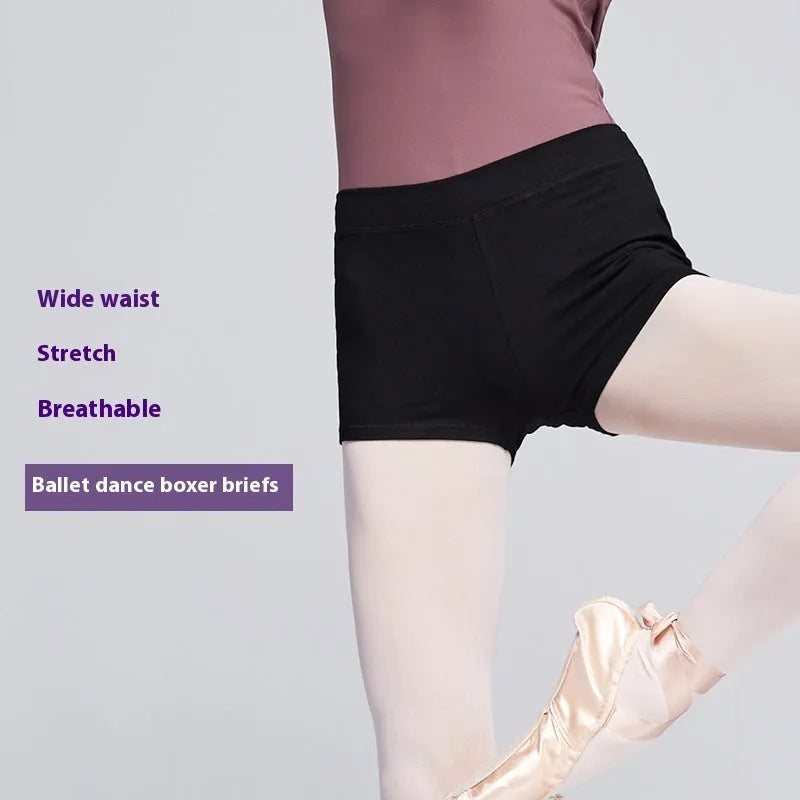 Black women's cotton dance pants for ballet practice and fitness