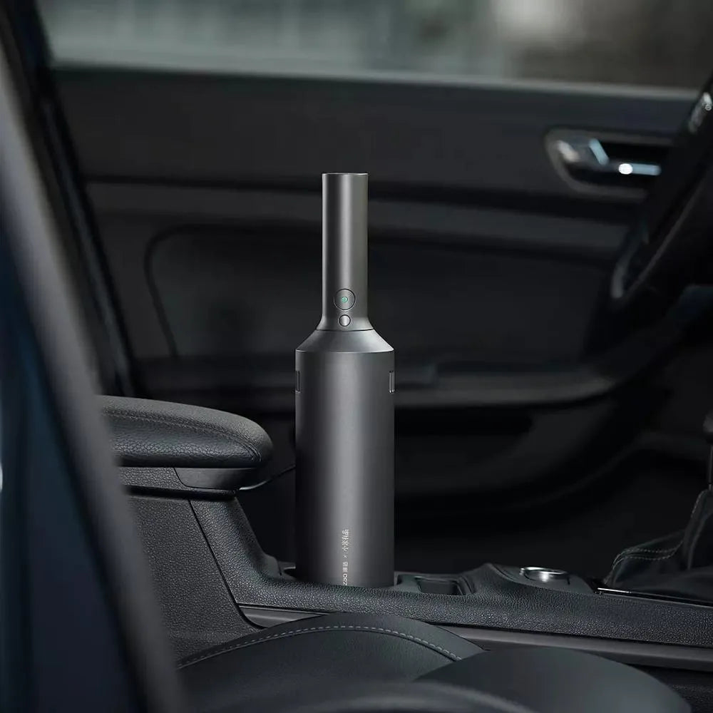 Black car vacuum cleaner with LED light and nozzle for 7000PA suction interior cleaning