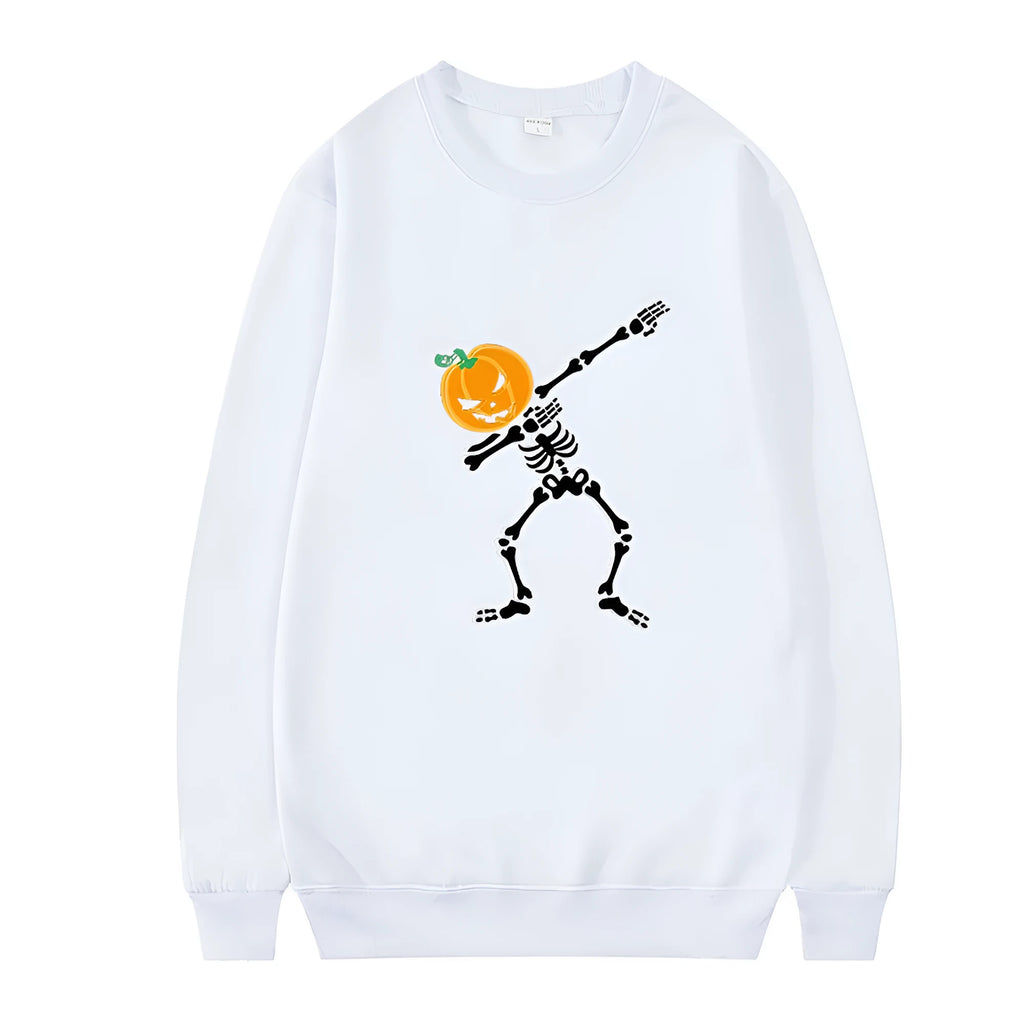 Women's cotton crew neck long sleeve printed top in black, red, yellow, white, or orange red.